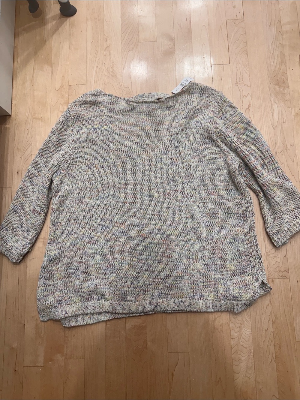 NWT LOFT Cream Rainbow Flecked Knit Sweater
